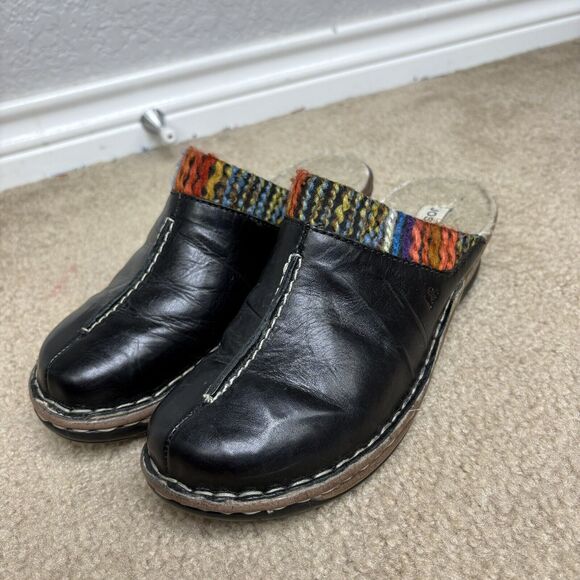 Josef Seibel Women’s Size 38 US 7.5 Mile Clog Catalonia 59 Leather Black - Picture 3 of 10